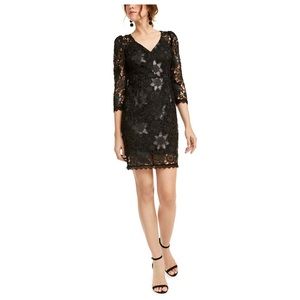 Nanette Lepore Black Floral Lace Dress 6 NWT